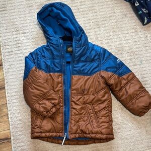 Pacific Trail Blue and Brown Kids Puffer Jacket